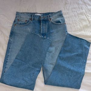 Zara High Raise Straight Full Length Jeans